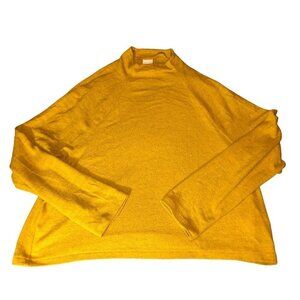 H&M So Soft! Stretch Mustard Fuzzy MedWeight Knit Shirt/Top Sweater Sz S